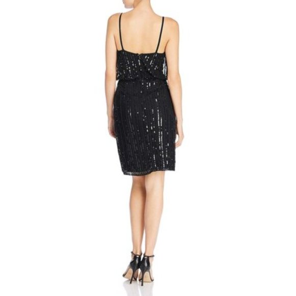 French Connection Sequin Black Cocktail Dress Size 4 - Picture 3 of 5